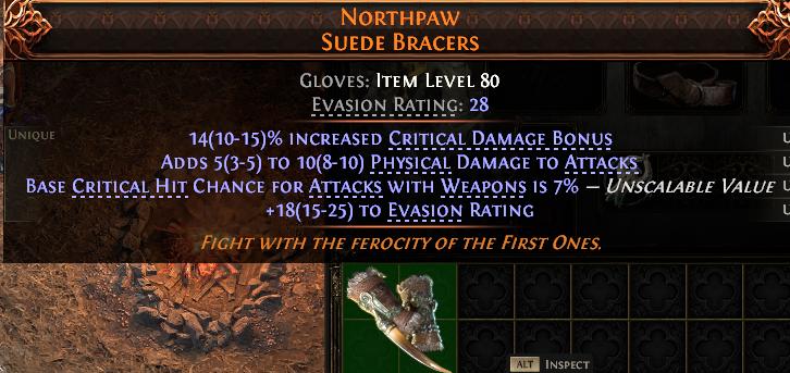 MMOJUGG Path of Exile 2 NORTHPAW SUEDE BRACERS#1151941 Detalles de función y uso del objeto